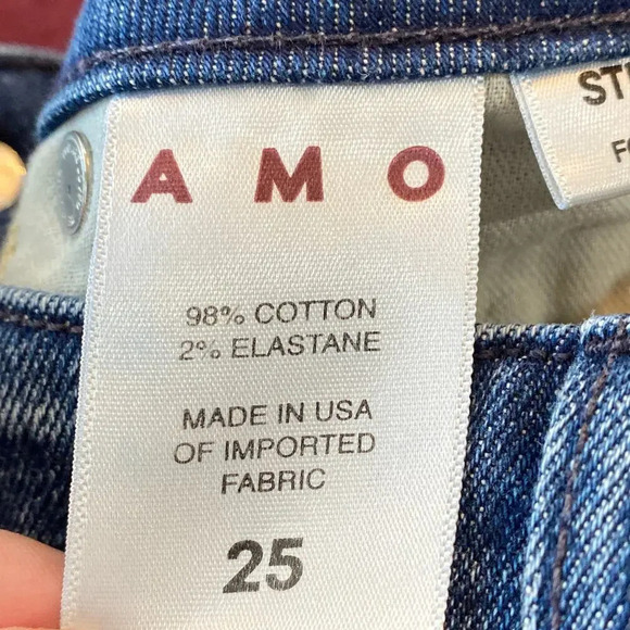 AMO DENIM Stix Crop Mid Rise Ankle Skinny Jeans Forever Blue Size 25 - Picture 8 of 9